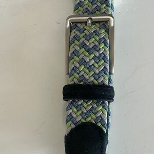 Beltology durable woven belt green blue grey size m